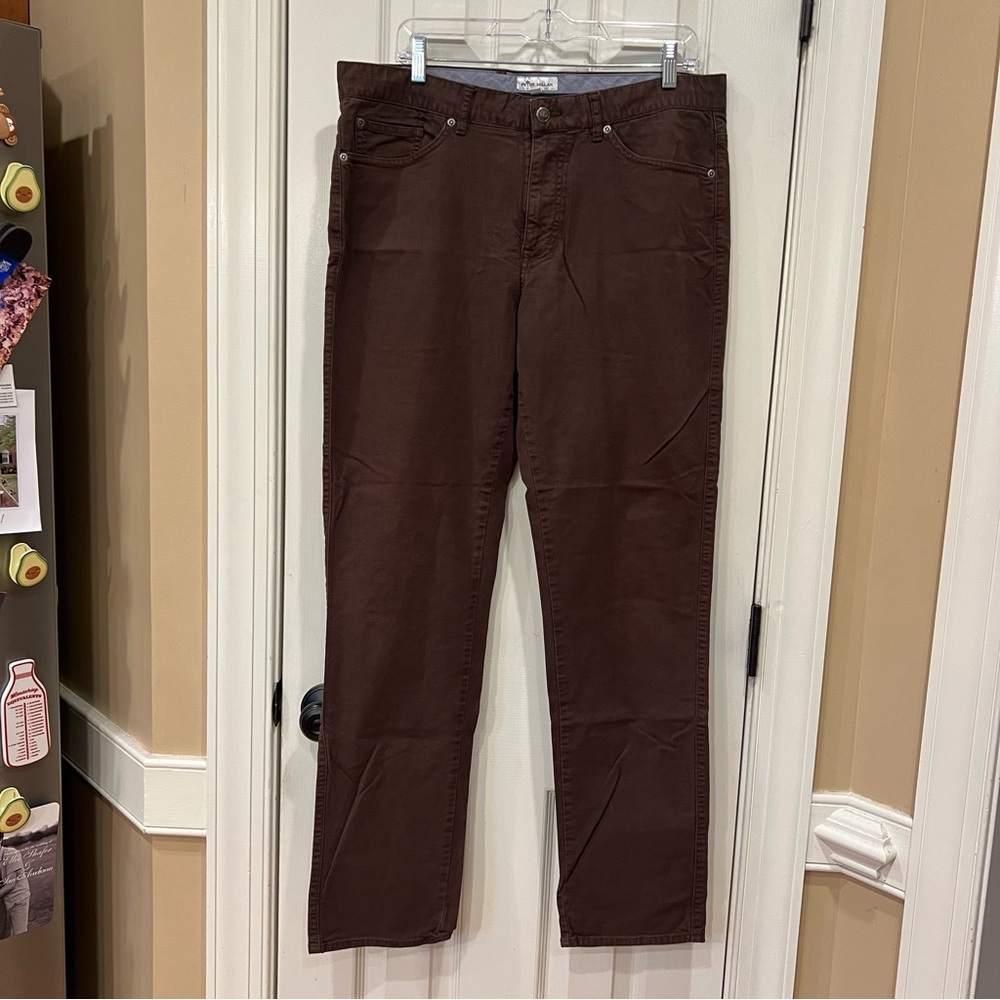 Peter Millar Crown Vintage Canvas Five Pocket Pants Brown Men’s Size 35 MF19B86